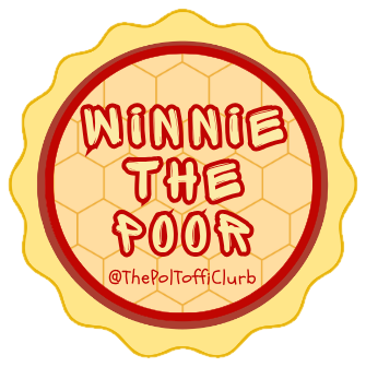 Sticker reading “WINNIE THE POOR”