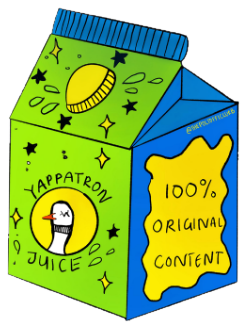 Green and blue juice carton